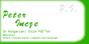 peter incze business card